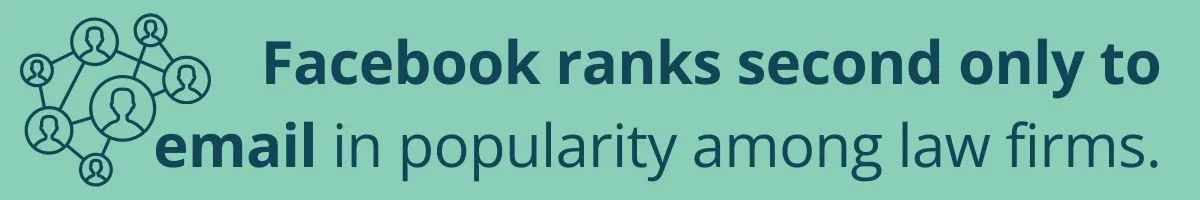 Facebook ranks second only to email in popularity among law firms. Facebook ranks second only to email in popularity among law firms.