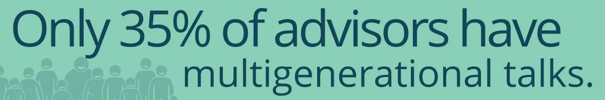 Only 35% of advisors have multigenerational talks. Only 35% of advisors have multigenerational talks.