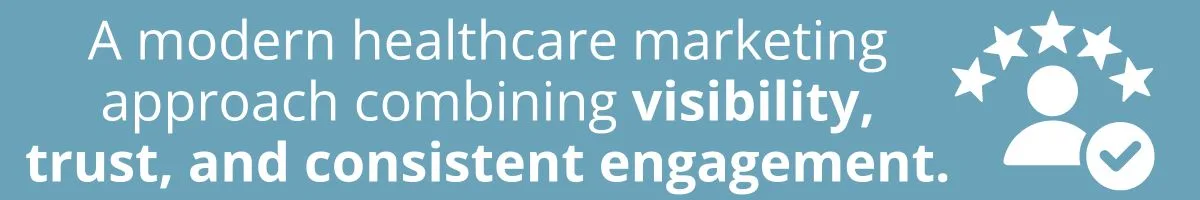 A modern healthcare marketing approach combining visibility, trust, and consistent engagement.
