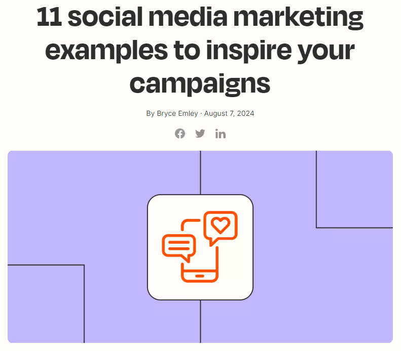 Zapier's blog, 11 social media marketing examples to inspire your campaigns