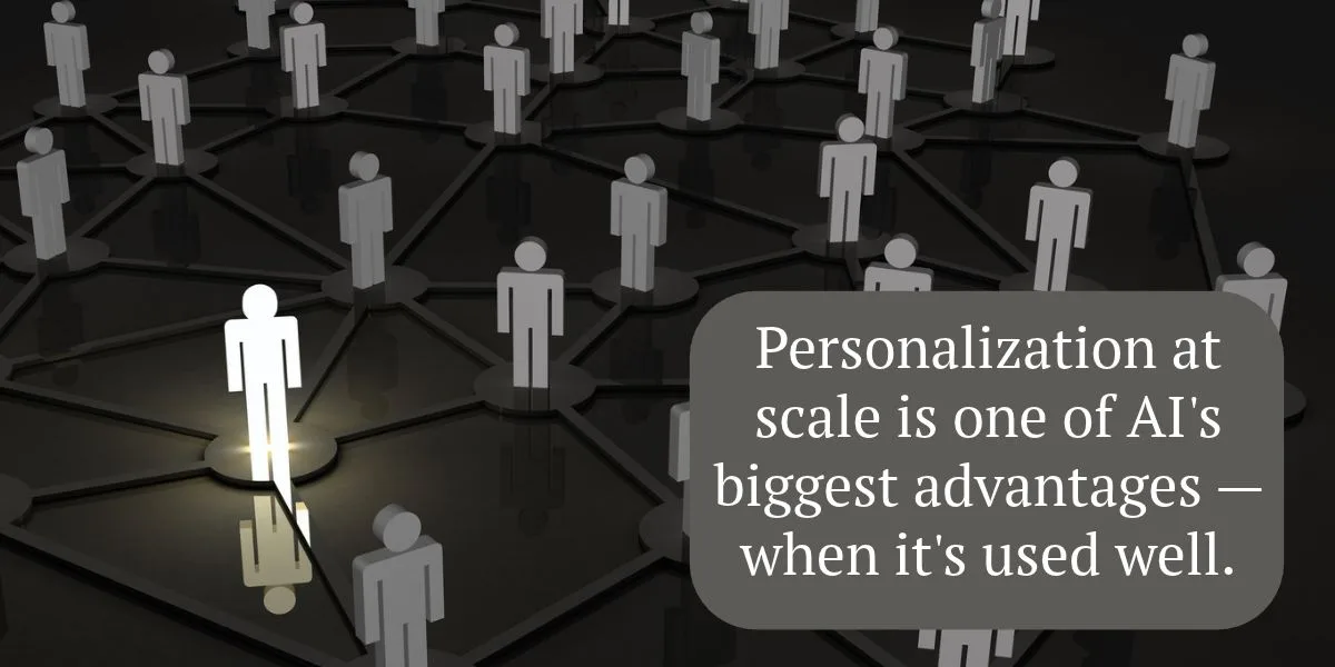 Personalized marketing content reaching a targeted audience segment