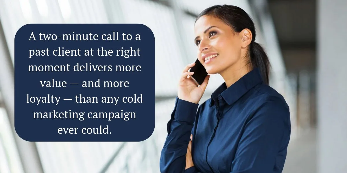  Estate planning attorney making a proactive client outreach call